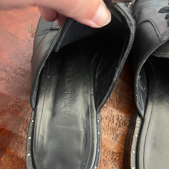 Freda Salvador soul lace up oxford mule black leather pointed toe academia Sz 6 - Picture 6 of 11